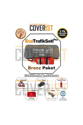 Eva Trafik Seti Plus - 1 Kg Yangın Tüpü - 2 Yıllık - Gri - Bronz Paket