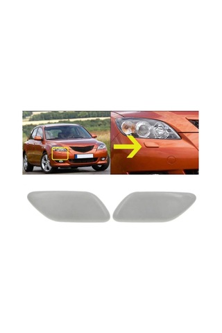 Singree Mazda 3 Axela 2003-2008 Ön Far Yıkayıcı Nozul Kapağı - Yüksek Kaliteli Plastik