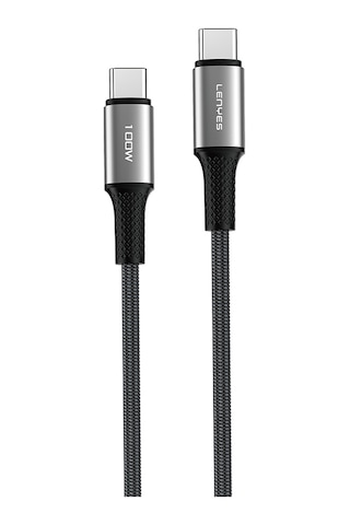 Lenyes Lc561 Type-c To Type-c Pd Örgü Tasarımlı Hızlı Şarj Özellikli Data Şarj Kablosu 100w 1m Siyah