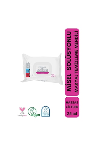 Byphasse Misel Sulu Makyaj Temizleme Mendili Hassas Ciltler 25'li