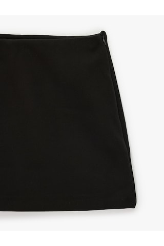 Koton Slim Fit Cep Detaylı Mini Şort Etek Siyah 7wak70011pw