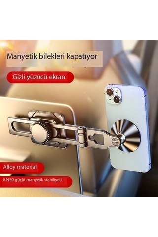 Voguecode Güçlü Manyetik Manyetik Kızaklı Ve Ayarlanabilir, Katlanır Asma Araç Tutucusu Kırmızı - Siyah Var Direksiyon Advn10