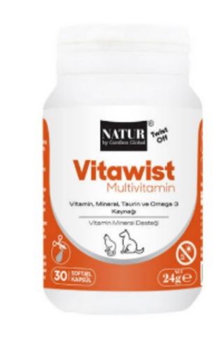 Natur Vitawist Multivitamin Twist-off Kedi Köpek Büyüme Ve Gelişim Destek Kapsülü 30 Cp
