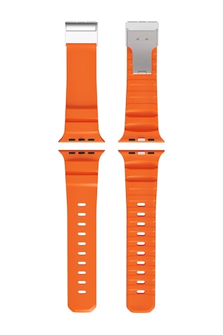 Apple Uyumlu Watch 10 46mm Zore Krd-145 Metal Tokalı Silikon Kordon