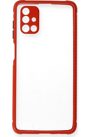 Newface - 537 - Samsung Galaxy M51 Kılıf Miami Şeffaf Silikon - Kmrsfres - - Kırmızı