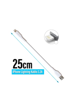 Kısa Şarj Kablosu 25cm Powerbank Telefon Şarj Kablosu 25cm
