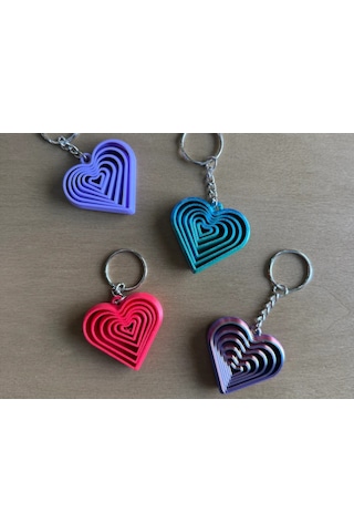 3d Baskı Kalp Fidget Anahtarlık - Hareketli Gerginlik Oyuncağı Ve Çanta Süsü-yeşil