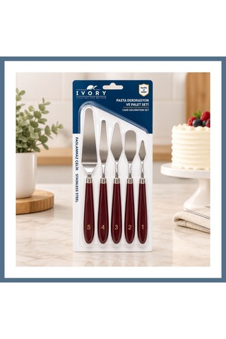 Buradabulabilirsin 5 Parça Pasta Spatulası Bbz Çok Renkli