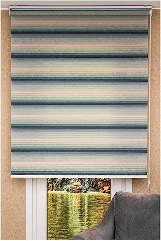Koçtaş Plus Yeşil Çizgili Zebra Stor Perde Beyaz