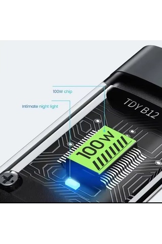 Işıklı 3 İn1 Lightning-micro-type-c 100w Hızlı Şarj Kablosu 3a 1.2m Siyah