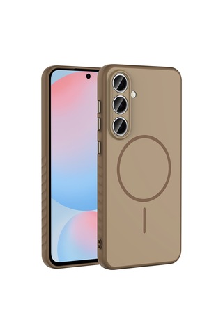 Zore Samsung Galaxy Uyumlu S25 Fe Kılıf M-safe Şarj Özellikli Zore Tea Kapak - Siyah