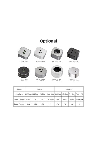 Springsun Gri Kareli 16a Euro Tipi İkinci Nesil Elektrik Rayı Adaptörü - Usb Desteğiyle Ray Soketi