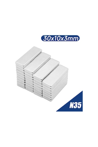 Köşeli Neodyum Mıknatıs Dikdörtgen 30X10X3 Mm - 5 Adet