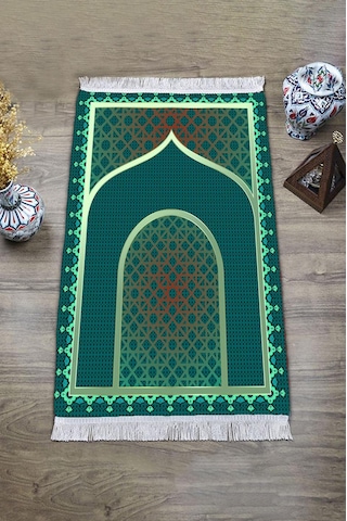 Dijital Baskı Kaymaz Tabanlı Yıkanabilir Püsküllü Seccade Scd0002 Renkli