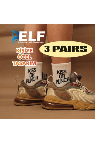 Kişiye Özel Çorap Baskılı Çorap Beyaz