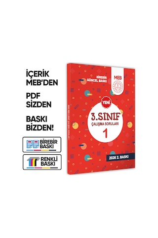 2026 MEB İlkokul 3.Sınıf Çalışma Soruları 1 Tüm Dersler Kazanım Pekiştirme Kitabı BASKI ÜCRETİ