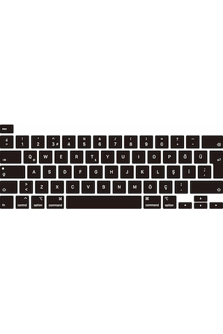 Apple Uyumlu MacBook 16'Inc A2141 Silikon Klavye Koruyucu Tr Türkçe