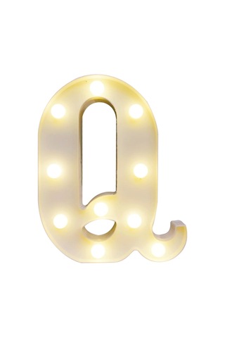 Maiyame Isıklandırma Işıklı Harf Q - Ip54 Su Geçirmez - Sıcak Beyaz Sabit Işık - Pvc Malzeme - 2xaa Pil Dahil Değil - Parti, Düğün, Ev Dekorasyonu Diğer