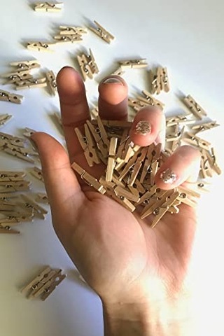 Mini Ahşap Mandal 75 Adet Çok Renkli