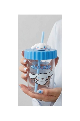 Cinnamoroll Figürlü Pipetli Bardak Mavi