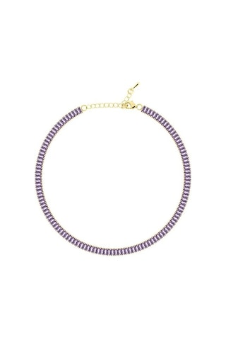 Merano Design 5mm Lila Baget Choker Sarı
