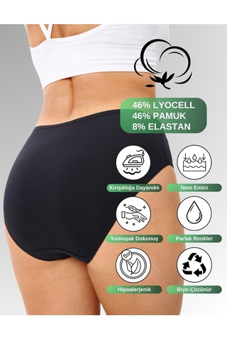 Alya Underwear Kadın Külot, Lyocell Kumaş Külot, Ter Emici Rahat Ve Dayanıklı Kadın İç Çamaşırı, Liyosel Slip Çok Renkli P01