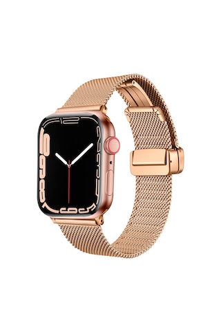 Watch Ultra 49mm Uyumlu Krd-85 Metal Zore Kordon-rose Gold