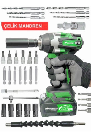 Schmıtzer 4lüset-y Pro 21v 40 Parça Şarjlı Akülü 3 Modlu Hilti Matkap Somun Sıkma Sökme Taşlama
