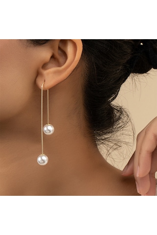 Skycity Modern Ve Şık Görünmek İsteyenler İçin Taşlı Küpe - Günlük Ve Gece Kombinlerine Uygun Gold