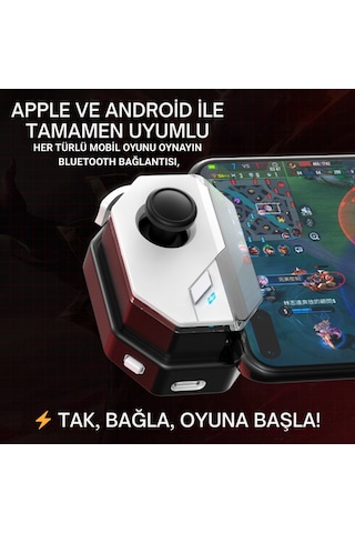 Polham Profesyonel Mobil Oyun Joystick İos & Android Uyumlu, Oyun Kontrol Cihazı, Tak-çalıştır