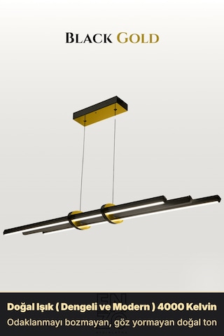 Cosmo Gold Lineer Led Sarkıt Avize Kumandalı Dim Edilebilir Yukarı & Aşağı Işık Diğer