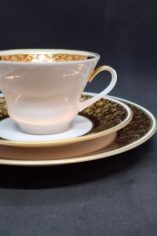 Çay Fincanı 3 Parça 210 Ml Doğu Alman Yapımı Altın-beyaz