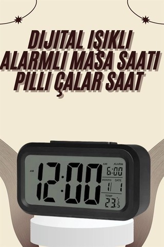 Hubrendy Kargo Dijital Masa Saati Termometreli Takvim Çalar Saat Led Ekran Pilli 521774