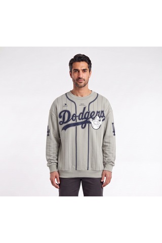Blow Up Dodgers Baskılı Gri Erkek Sweatshirt 12002 Siyah