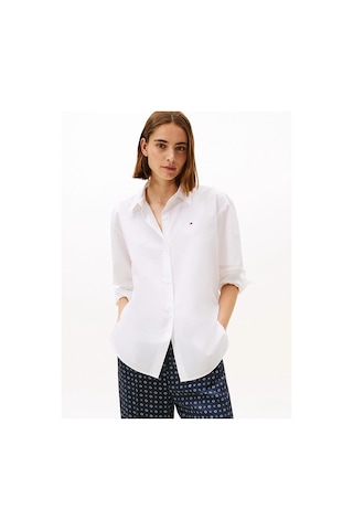 Tommy Hilfiger Ess Poplın Easy Fıt Shırt Kadın Beyaz Gömlek - Ww0ww45612