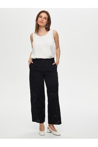 Faik Sönmez Wide Leg Fit Brode Nakış Detaylı Pantolon S25pnt039 Us25pnt03910 Siyah