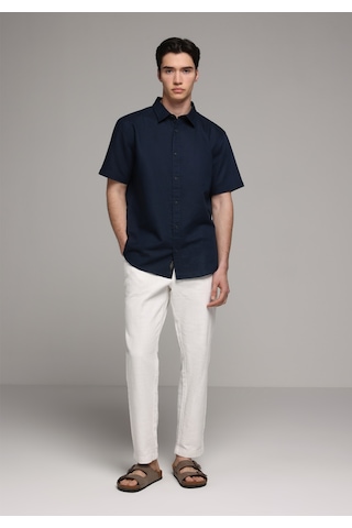 Colin's Colins Regular Fit Shirt Neck Düz Erkek Lacivert Uzun Kol Gömlek Cl1080097 Q1.v2 Nav