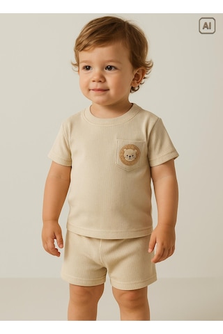 Organik Lion Head 2'li Takım Bej Bej