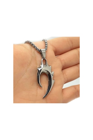 Vog Tribal Alev Unisex Çelik Sevgiliye - Eşe - Babaya - Arkadaşa Hediye Kolye
