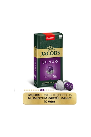 Jacobs Lungo 8 Intenso Nespresso Uyumlu Kapsül Kahve 10 Kapsül Kapsül Kahve