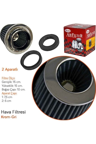Carub Performans Ses Ve Hp Arttırıcı Açık Hava Filtresi Gri Açık