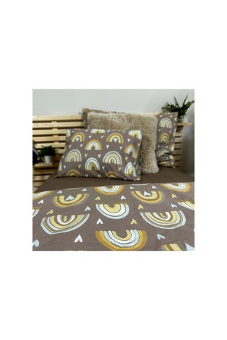 Stylish Brownie Rainbow %100 Doğal Pamuk Tek Kişilik Nevresim Seti 2 Parça 160 X 220 Cm Çok Renkli