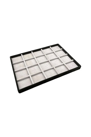 Yerli Üretim Süet Kumaş İki Renkli 34/24 Cm 20 Bölmeli Çekmece İci Takı Standı Çok Renkli