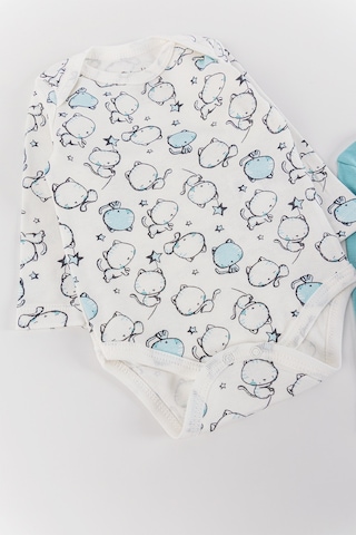 Kedi Figürlü 2'li Kız/erkek Bebek Çıt Çıtlı Body Zıbın Takımı 001