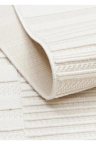 Eko Halı Mono Loop 01 White Sisal Görünümlü Bukleli Kaymaz Tabanlı Yıkanabilir Halı Beyaz