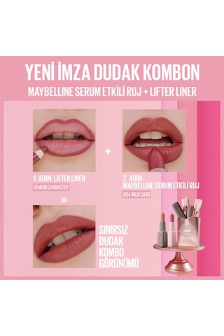 Maybelline New York Serum Etkili Hyalüronik Asit Ve Besleyici Yağ İçeren Matte Ruj 004 Wild Card