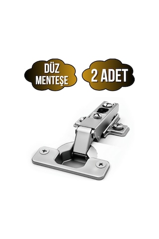 Düz Dolap Kapak Menteşesi Tas Menteşe Düz Menteşe 2 Adet Krom