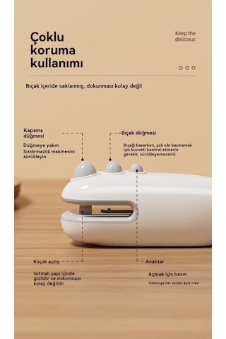 Jian Fan Gıda Vakum Yapıştı Makinesi Ev Mini Plastik Yapıştı Mamakinesi Mutfak Depolama