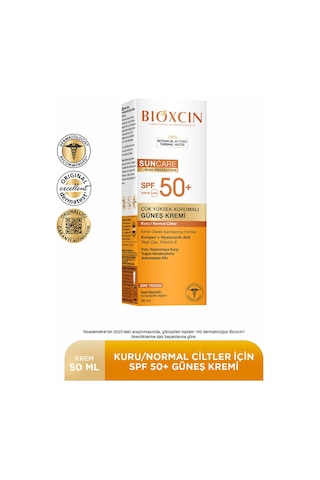 Bioxcin Sun Care Spf 50 Yüz Güneş Kremi 50 Ml Kuru Ve Normal Cilt + Vücut Güneş Spreyi 200 Ml