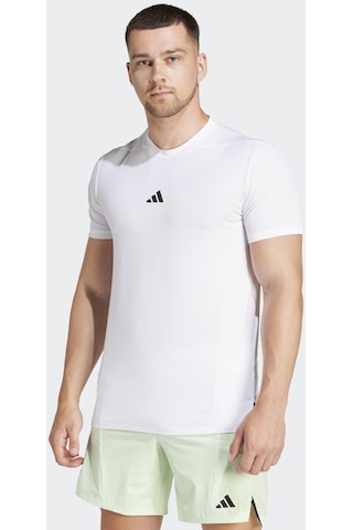 Adidas Designed For Training Erkek Beyaz Bisiklet Yaka Tişört IS3808 Beyaz